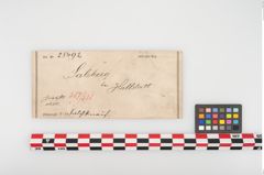Etikett zu Bronzeantennendolchgriff (NHMW-PRAE-025492)